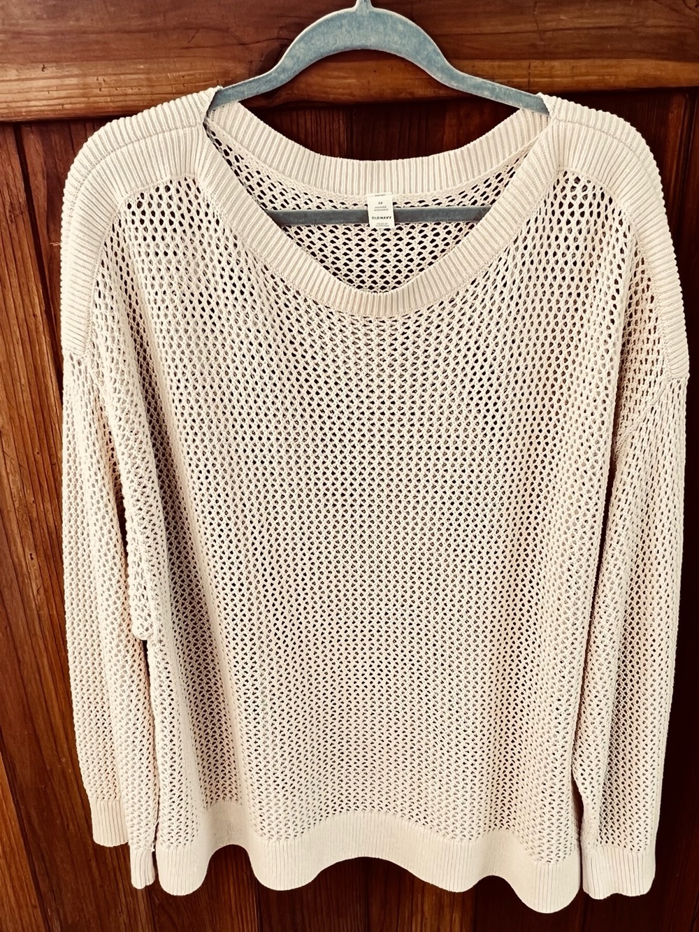 Old Navy Light cream  Open-Knit Crewneck Sweater 2X